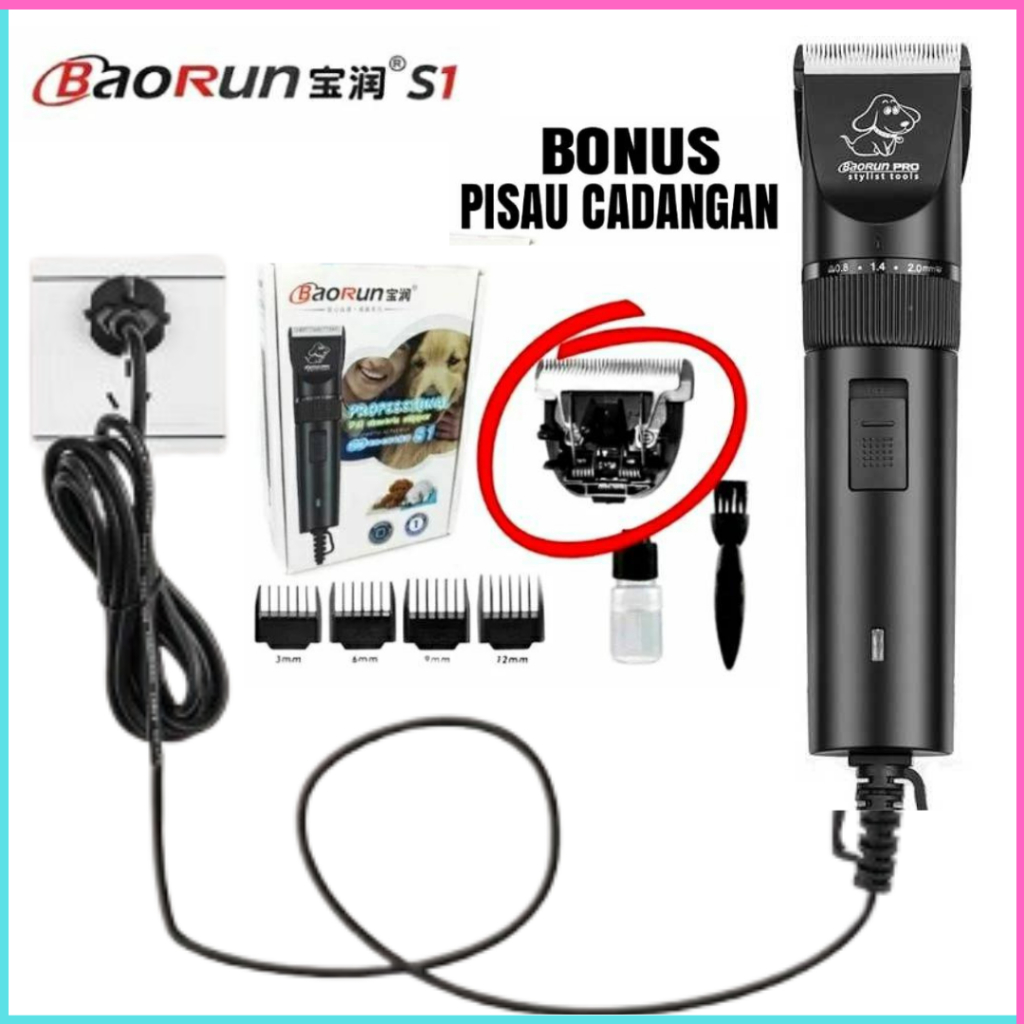 KIRIM Cepat BAORUN S1 PRO 100% Alat Cukur Domba Kambing Bulu kucing Anjing Bonus 1 Cadangan Pisau El