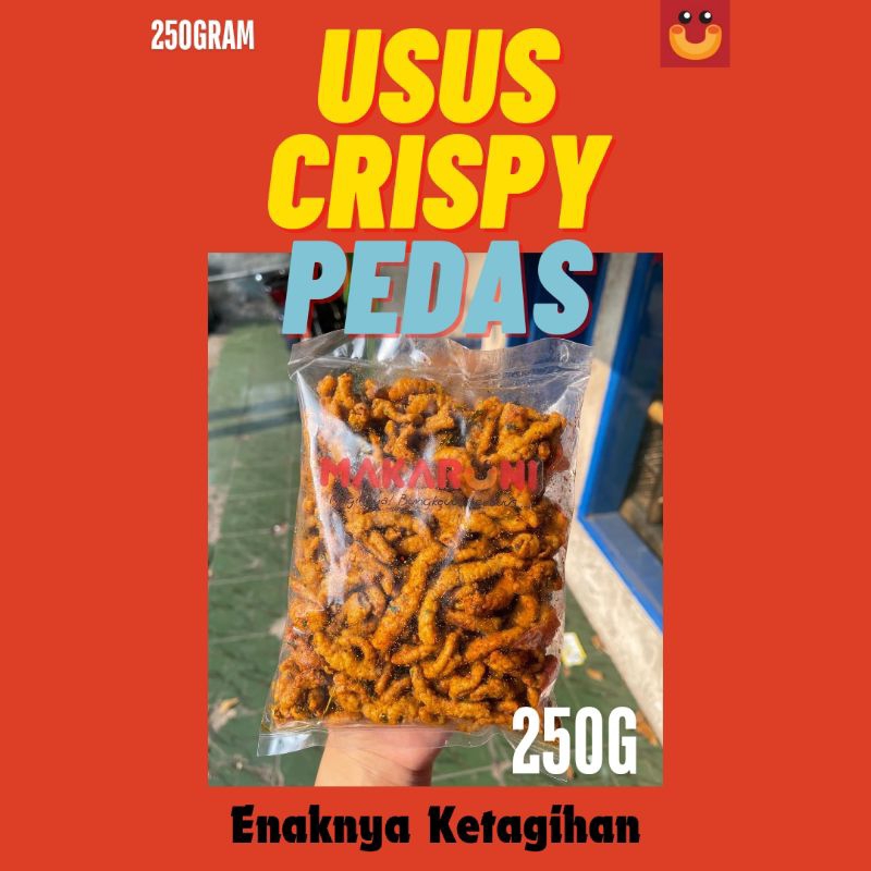 

Usus Crispy Crispi Goreng Renyah Asin Gurih Pedas Daun Jeruk 250 Gram Makaruni Official