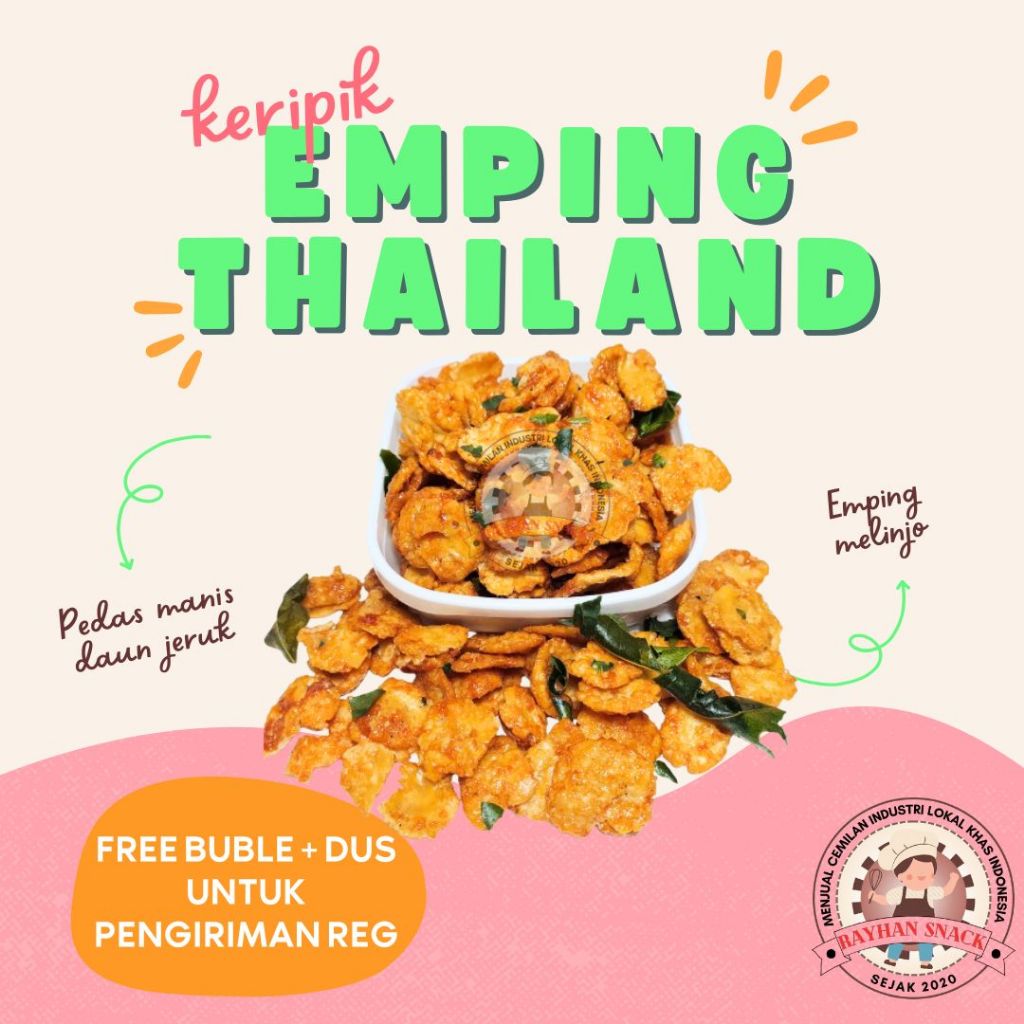 

Emping Melinjo , Emping Thailand Pedas Manis Daun Jeruk Enak Best Seller