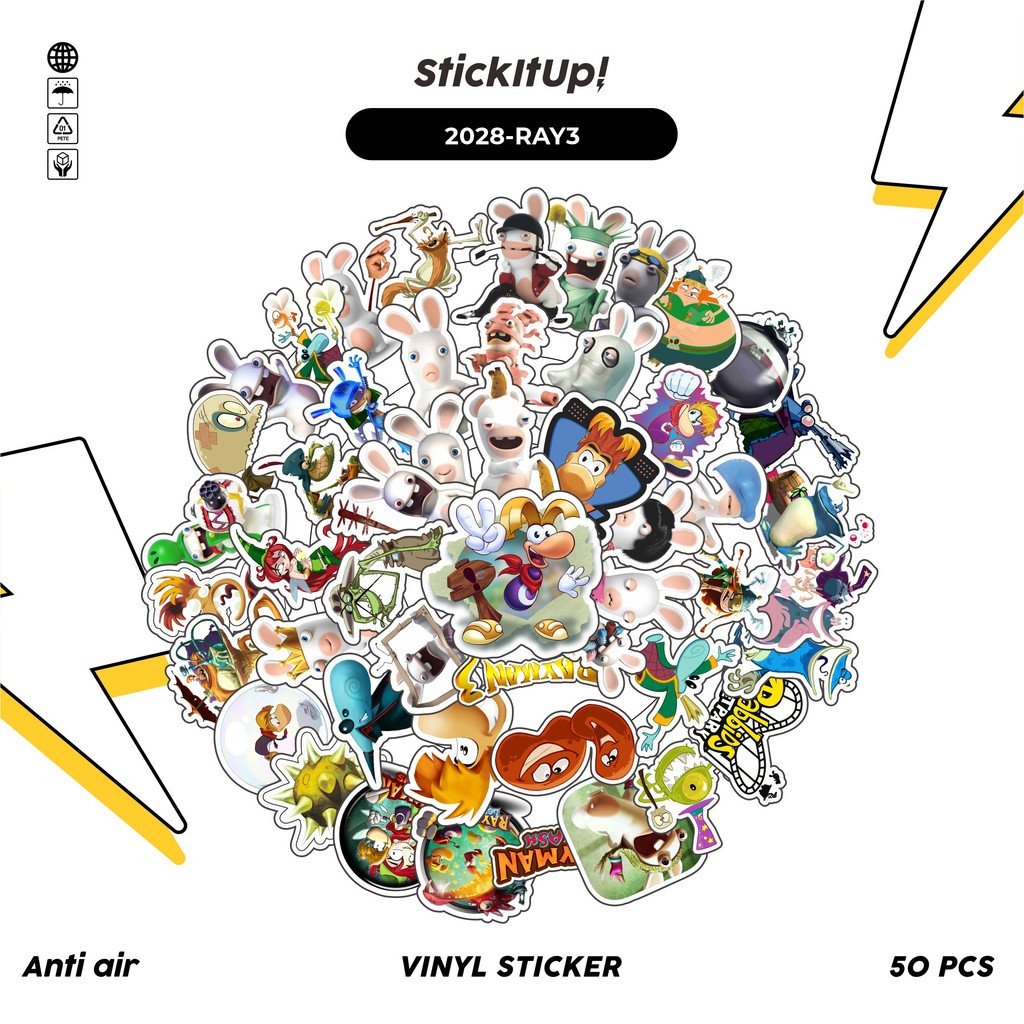

COD✨ 50 Pcs Stiker Pack GAME SERIES RAYMAN UNIVERSE CHAR MIX 03 Lucu Aesthetic Vynil Waterproof untuk Freebies Sticker Buku Journal Casing HP Laptop