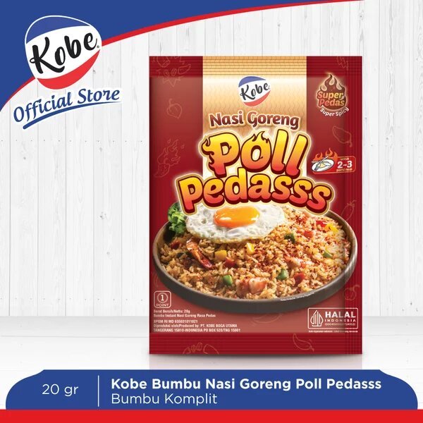 

KOBE NASI GORENG POLL PEDAS SUPER PEDAS SACHET 20gr BUMBU MASAK INSTAN MAKAN HEMAT