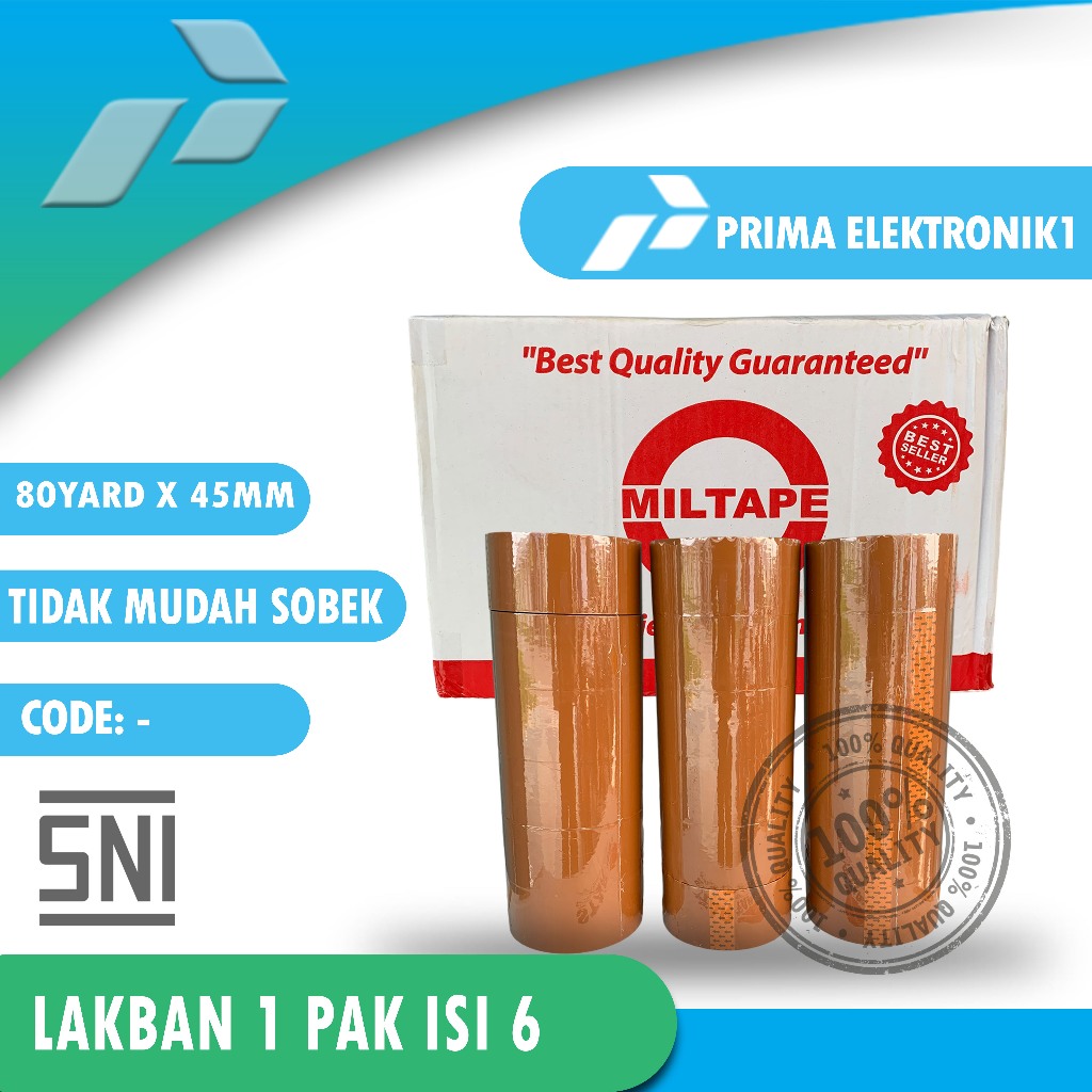 

Lakban Cokelat Miltape Premium isi 6 Bisa COD Harga Termurah