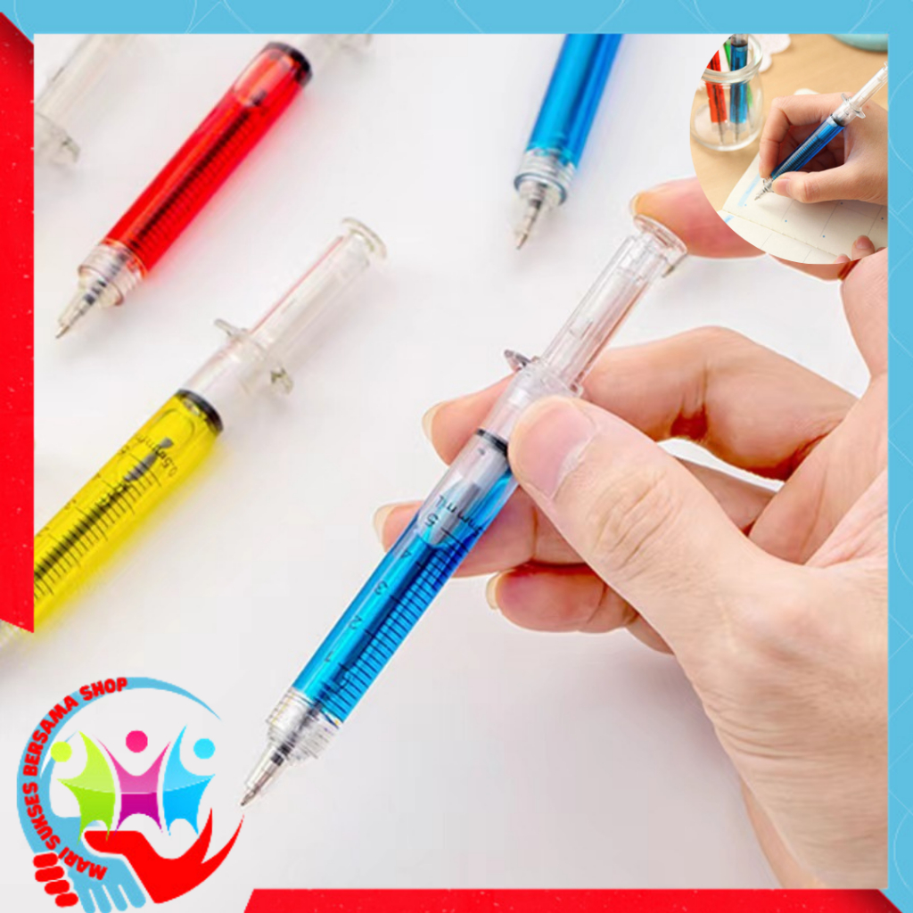 

MSBS Pulpen Jarum Suntik Lucu Korean Syringe Ballpoint Pen Souvenir Aesthetic Fancy Pena Alat Tulis Anak Sekolah Murah