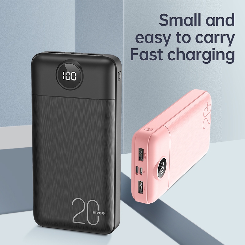 HOT SALE TERBARU HOT KIVEE Powerbank Fast Charging Mini Murah 20000 mAh Real Capacity Tipis Ringan