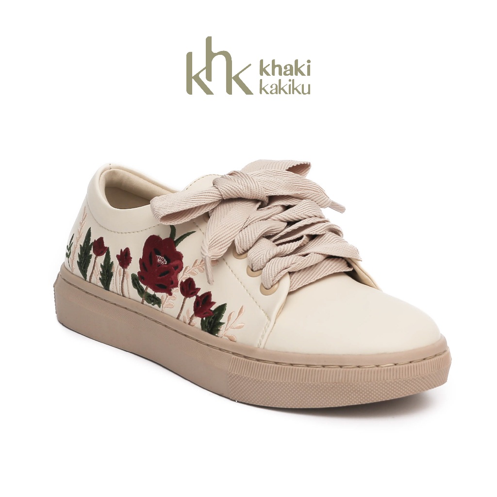 KHK by Khakikakiku Amira Embroidery – Sepatu Sneakers Wanita Bordir Stylish, Nyaman & Awet untuk Dai