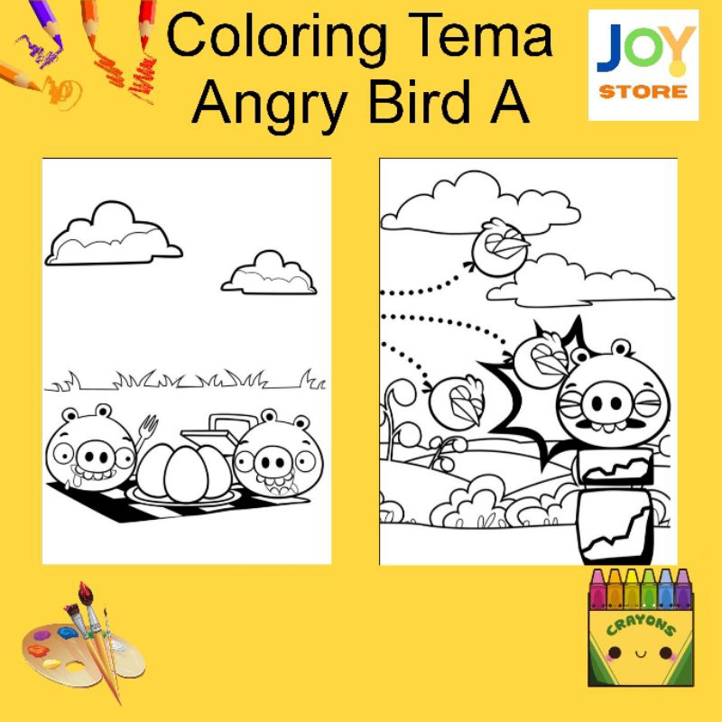 

Kertas Gambar Mewarnai Ukuran A4 dan A5 150 gsm - Coloring Paper Tema Angry Bird A Toko Joy Store