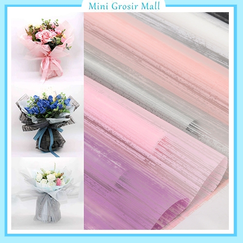 

Stripe flower wrapping paper kertas buket bunga cellophane bouquet ecer KB6083