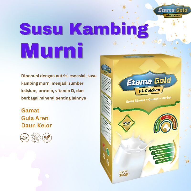 

Etama Gold Susu Etawa Plus Gamat Rekomendasi Ilmiah Atasi Nyeri Sendi & Tulang