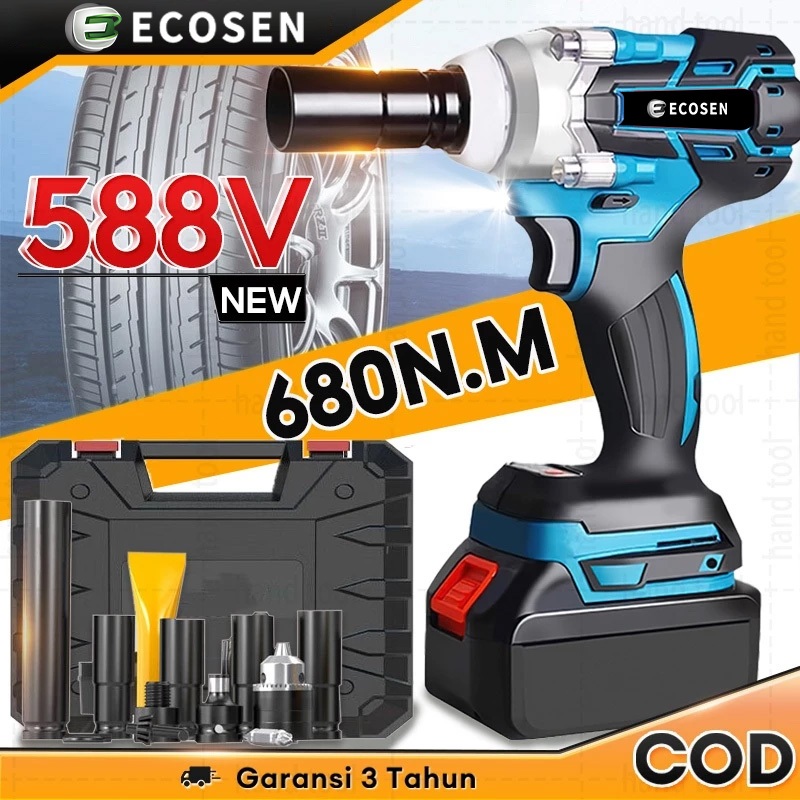 ECOSEN CORDLESS IMPACT WRENCH impact baterai MESIN BOR UNTUK BAUT MOBIL impact Brushless