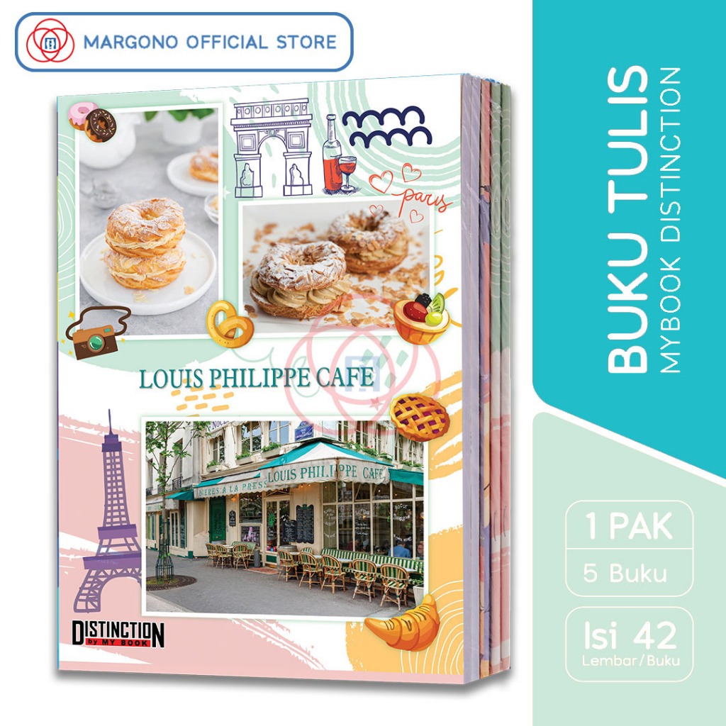 

My Book Distinction Buku Tulis Cafe Paris 42 Lembar Boxy - 5 Buku
