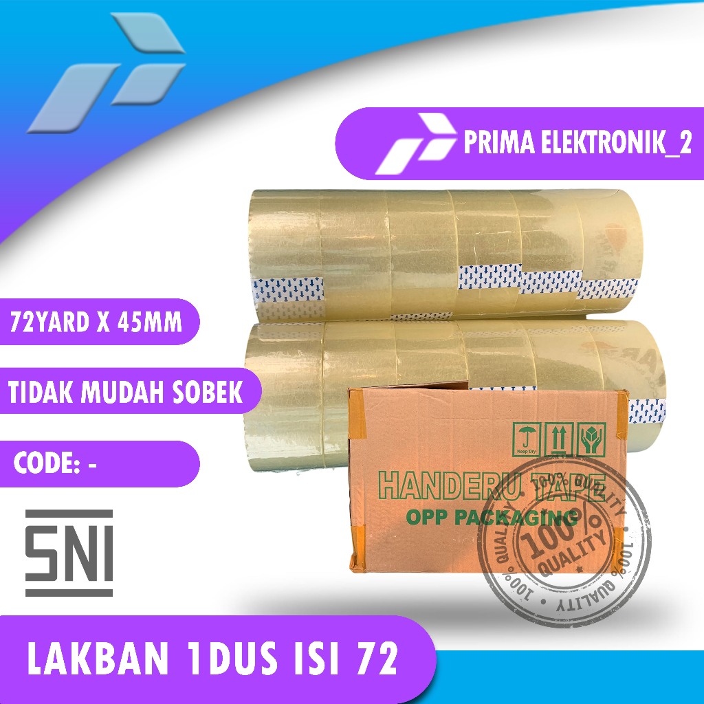 

1 Dus Lakban Bening Handeru Premium isi 24 pak 72 pcs Harga Grosir