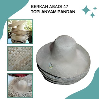 Topi Anyaman Pandan Murah Topi Samak Koboy Topi Pantai Berkebun Petani Nelayan Bisa Instan