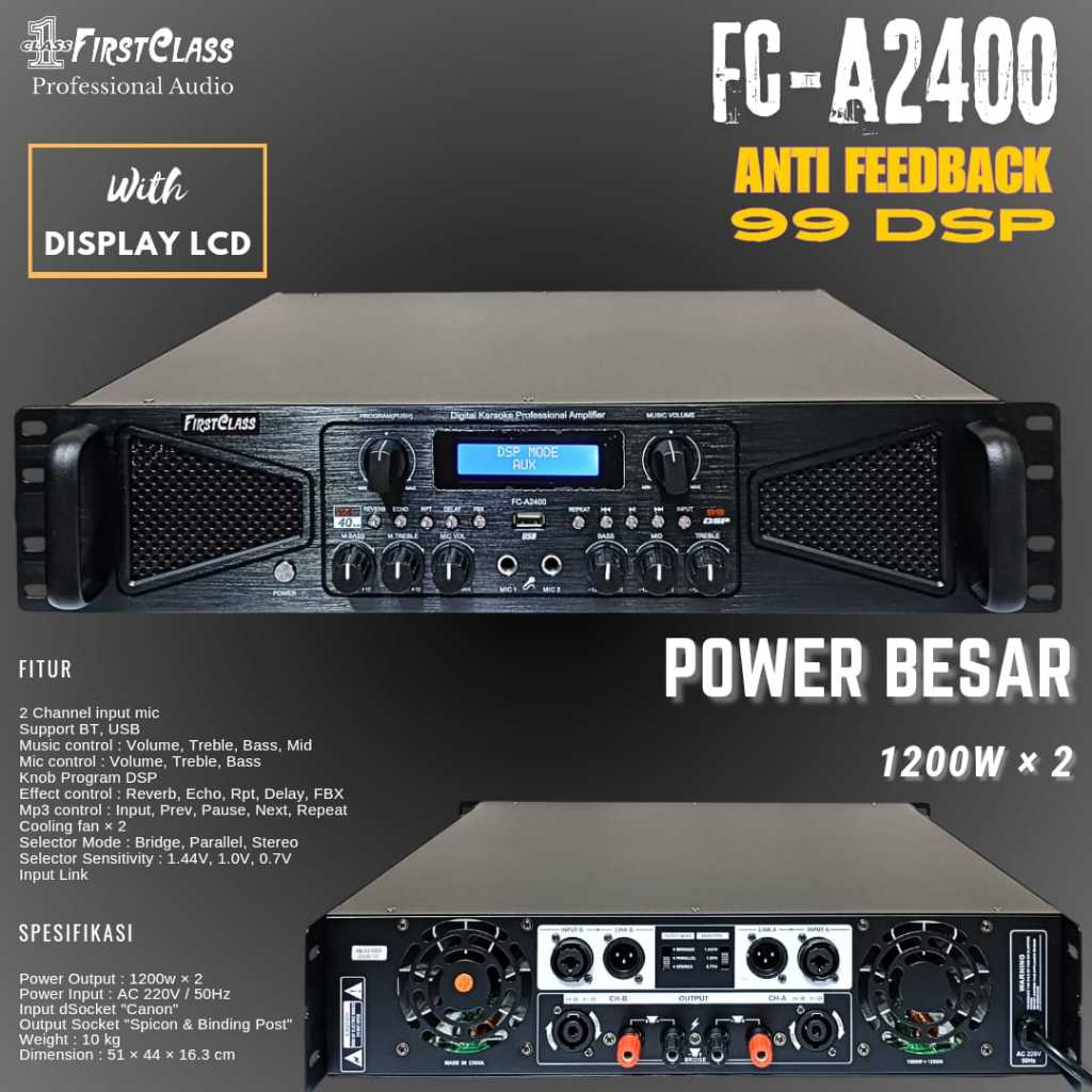 Digital Karaoke Professional Amplifier FC-A2400 I FC-A2400 Digital Karaoke Professional Amplifier