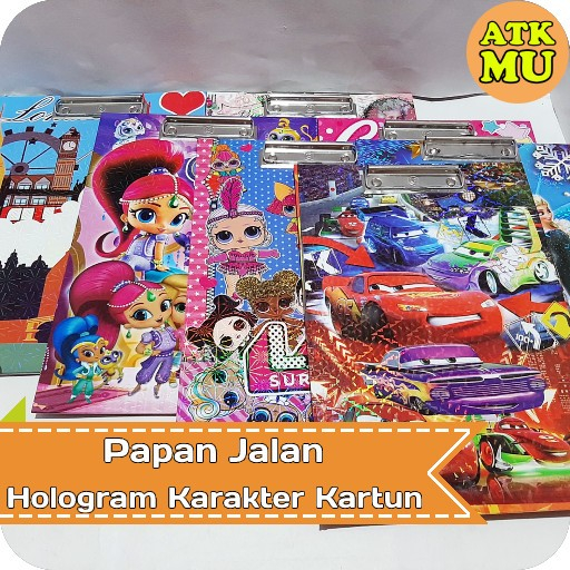 

Papan Jalan Holograk Motif /Papan jalan karakter CLIPBOARD 2 sisi / Papan ujian