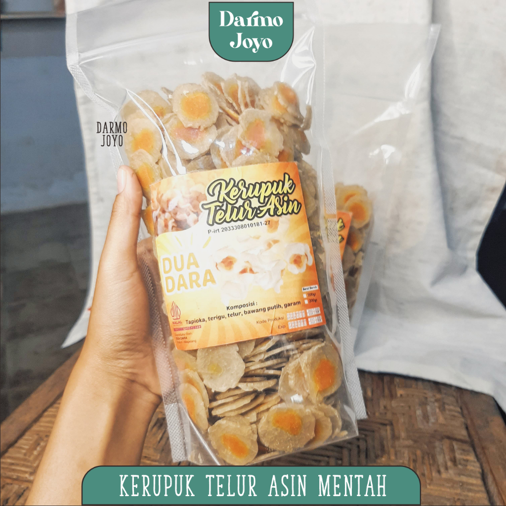 

Kerupuk Telur Asin Mentah Telas - DARMO CAMILAN