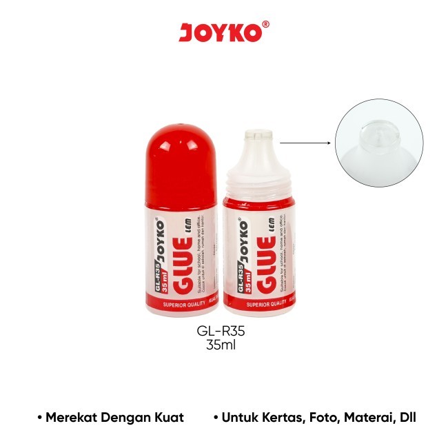 

Liquid Glue Lem Kertas Cair Joyko GL-R35 35ml Per Pak isi 12 Pcs