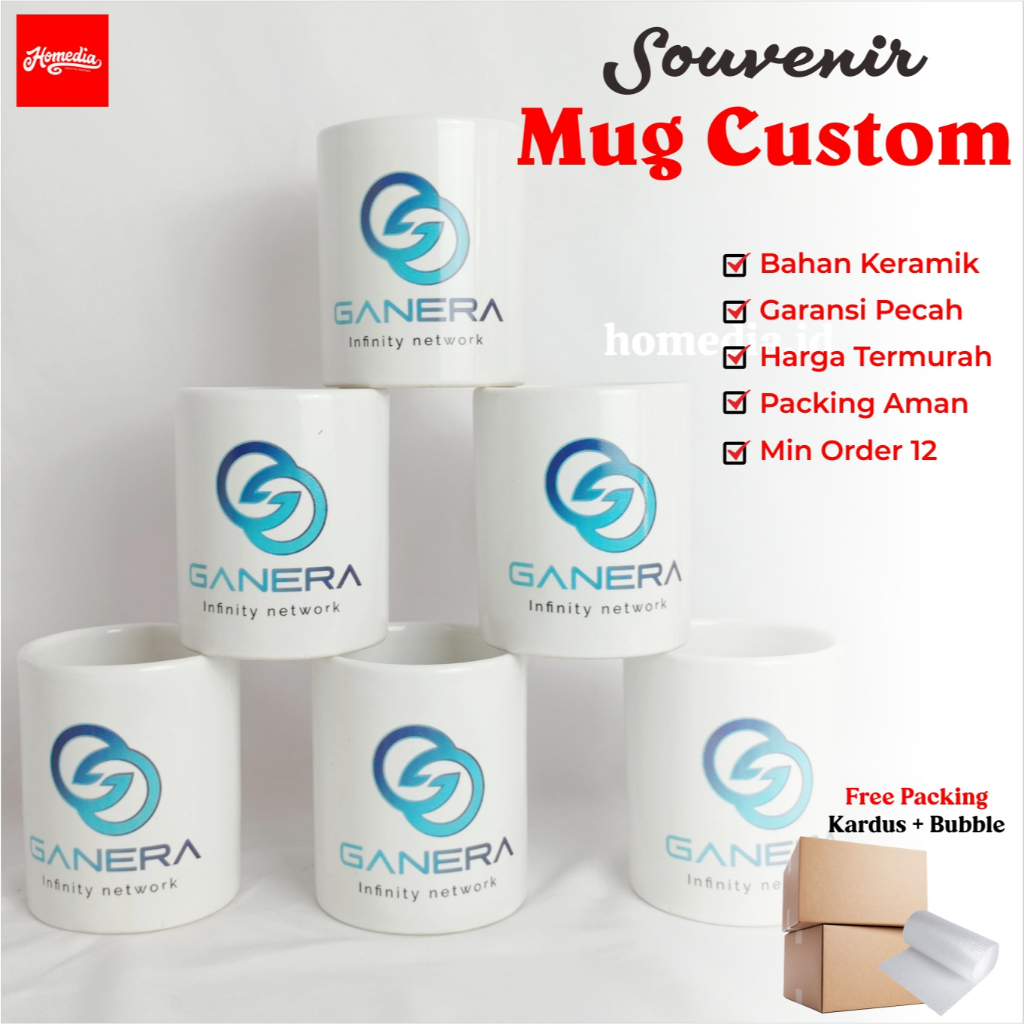 Minimal Order 12 (Promo) Souvenir Mug Sablon Souvenir Gelas Souvenir Pernikahan Souvenir Baby Mug De