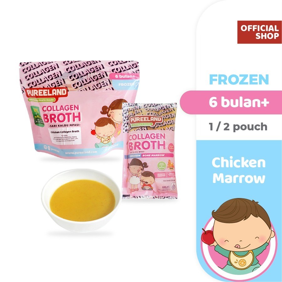 Original Pureeland Baby Chicken Collagen Bone Broth / MPASI Baby Organik / Makanan Baby Termurah