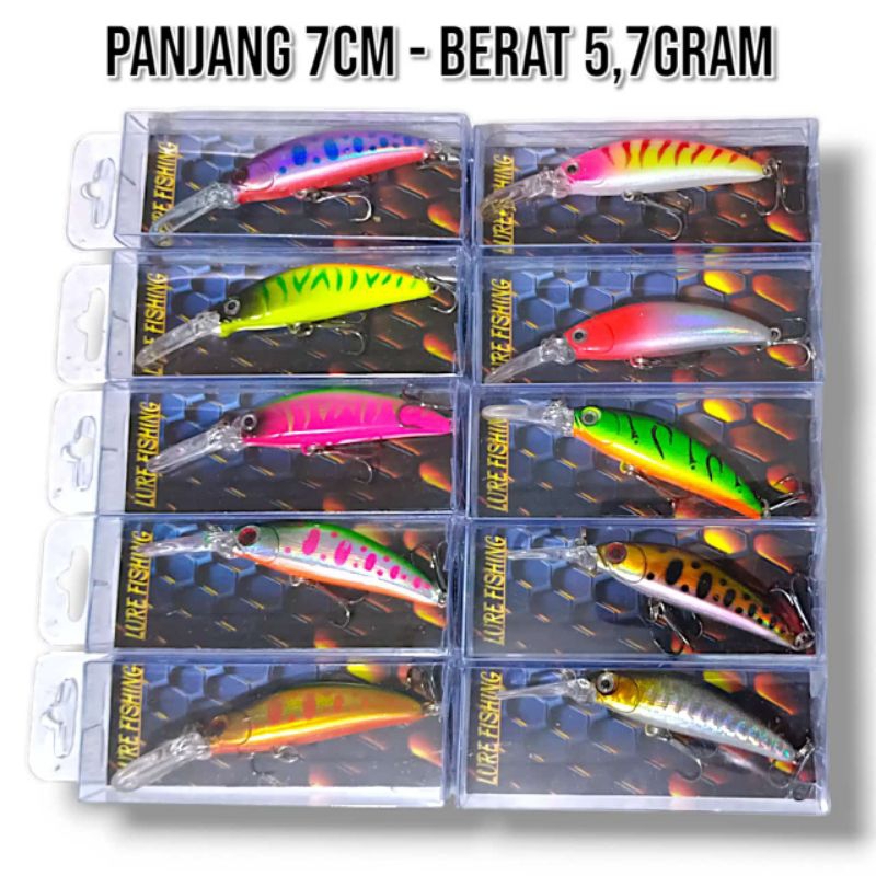 MINNOW LIDAH PANJANG 7CM BERAT 5,7GRAM UMPAN CASTING