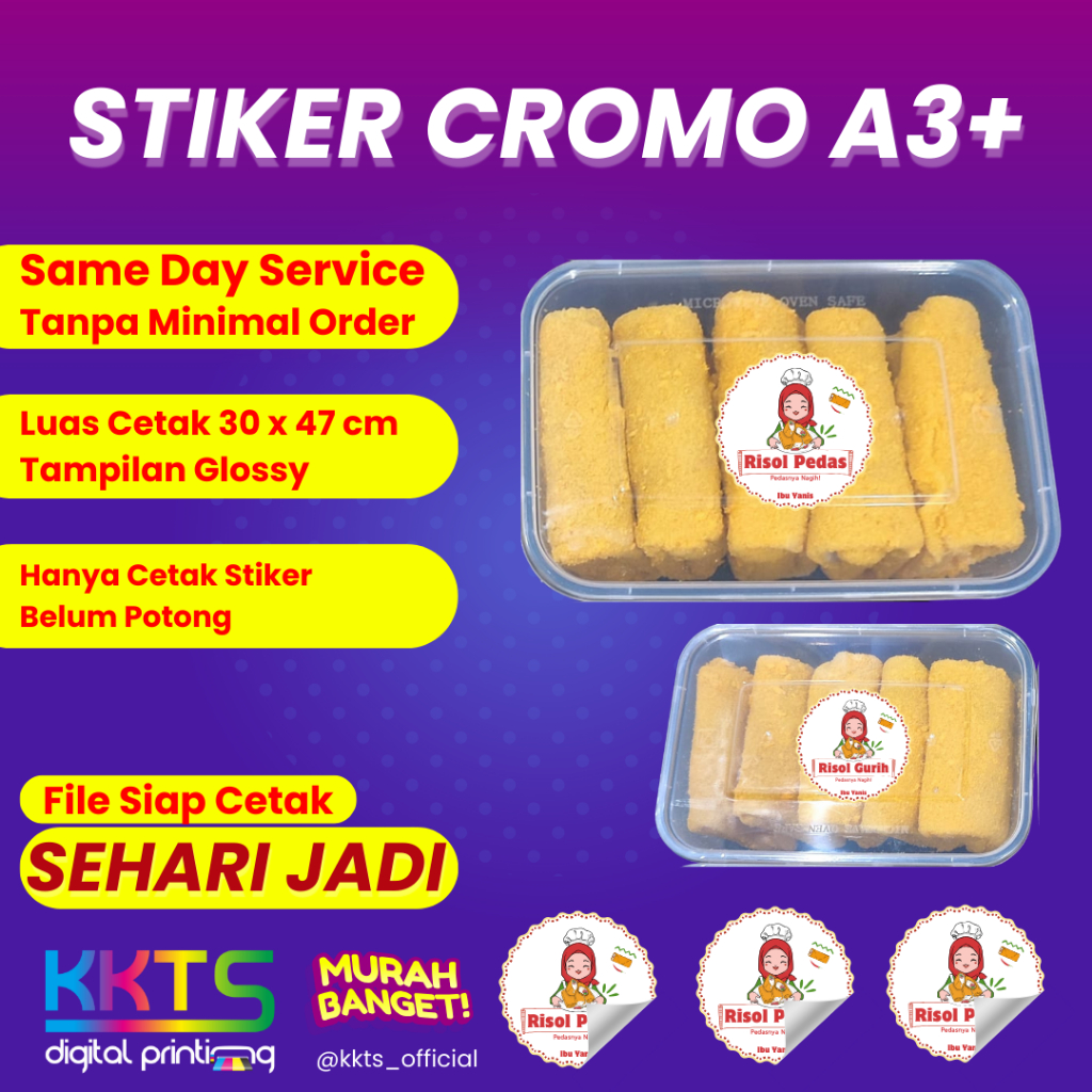

CETAK TANPA CUTTING STIKER A3+ CUSTOM BONTAX MURAH | CETAK STIKER LABEL KEMASAN RAMAH UMKM