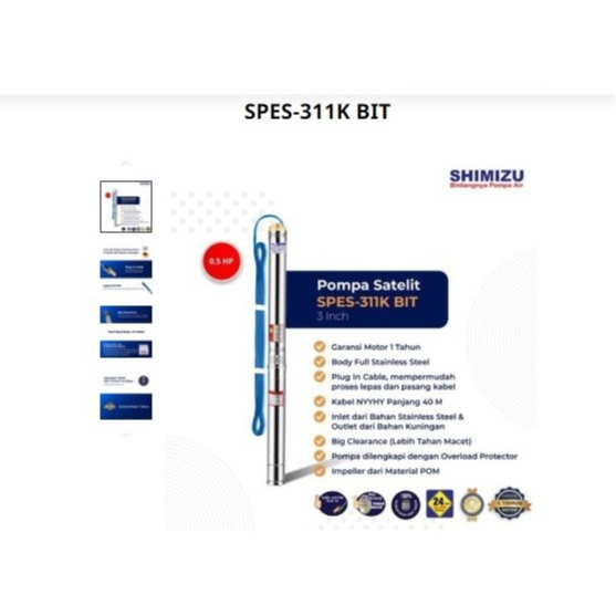 MESIN POMPA CELUP SHIMIZU SPES 311K / Pompa Submersible SHIMIZU SPES-311K BIT 0,5 1/2 hp