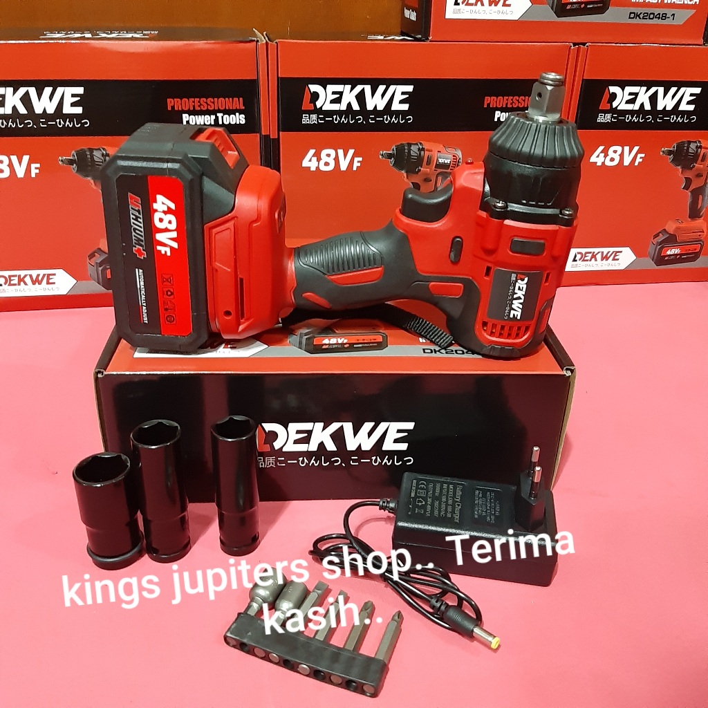 KARDUS - 1 BATRE SET - MESIN - BATRE - CHARGER - DEKWE BOR BUKA TUTUP BAUT IMPACT WRENCH IMPEK IMPEC