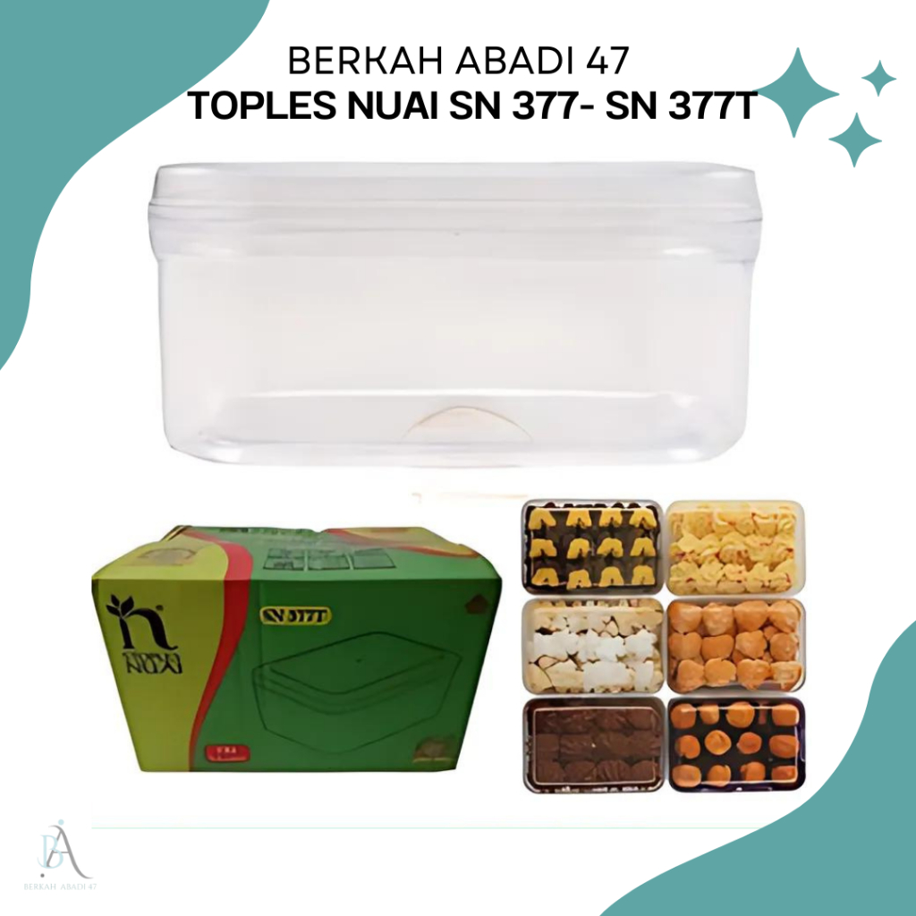 Toples Nuai SN 377 SN 377T Toples Kue Kering Nastar Persegi Toples Lebaran BISA GOSEND