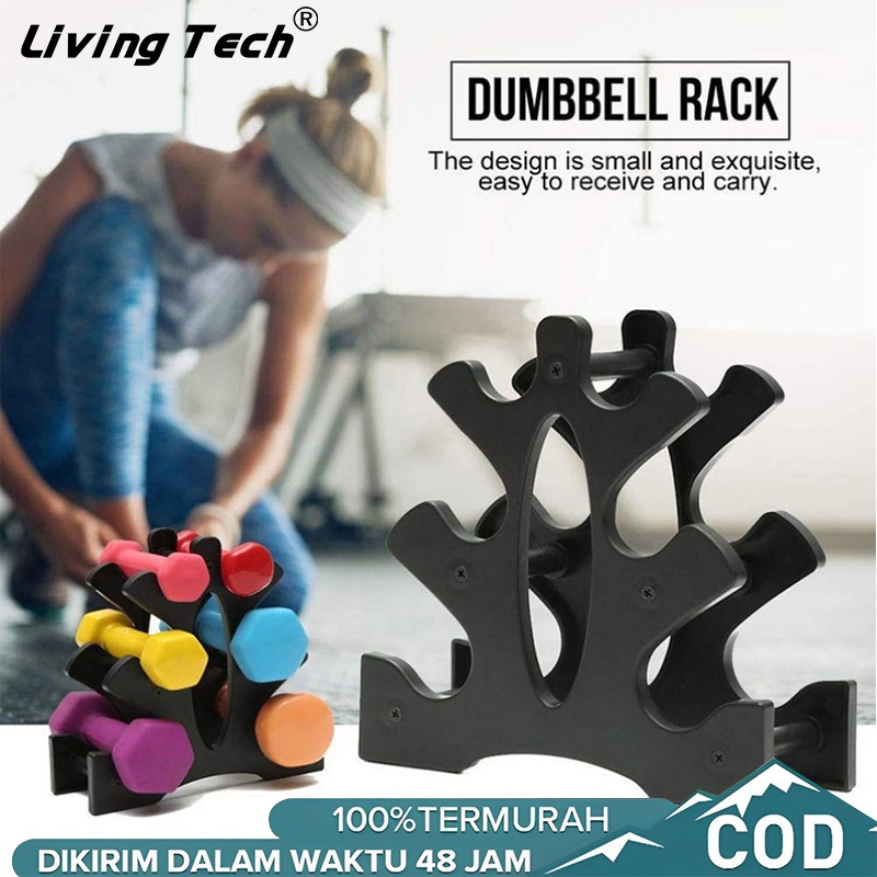 Rak Dumbel 3 Tingkat S Kecil Tempat Barbel Set Beban Rack Dambel Gym