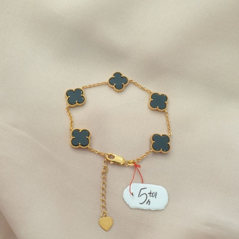 Gelang vancleff hitam emas asli kadar 375