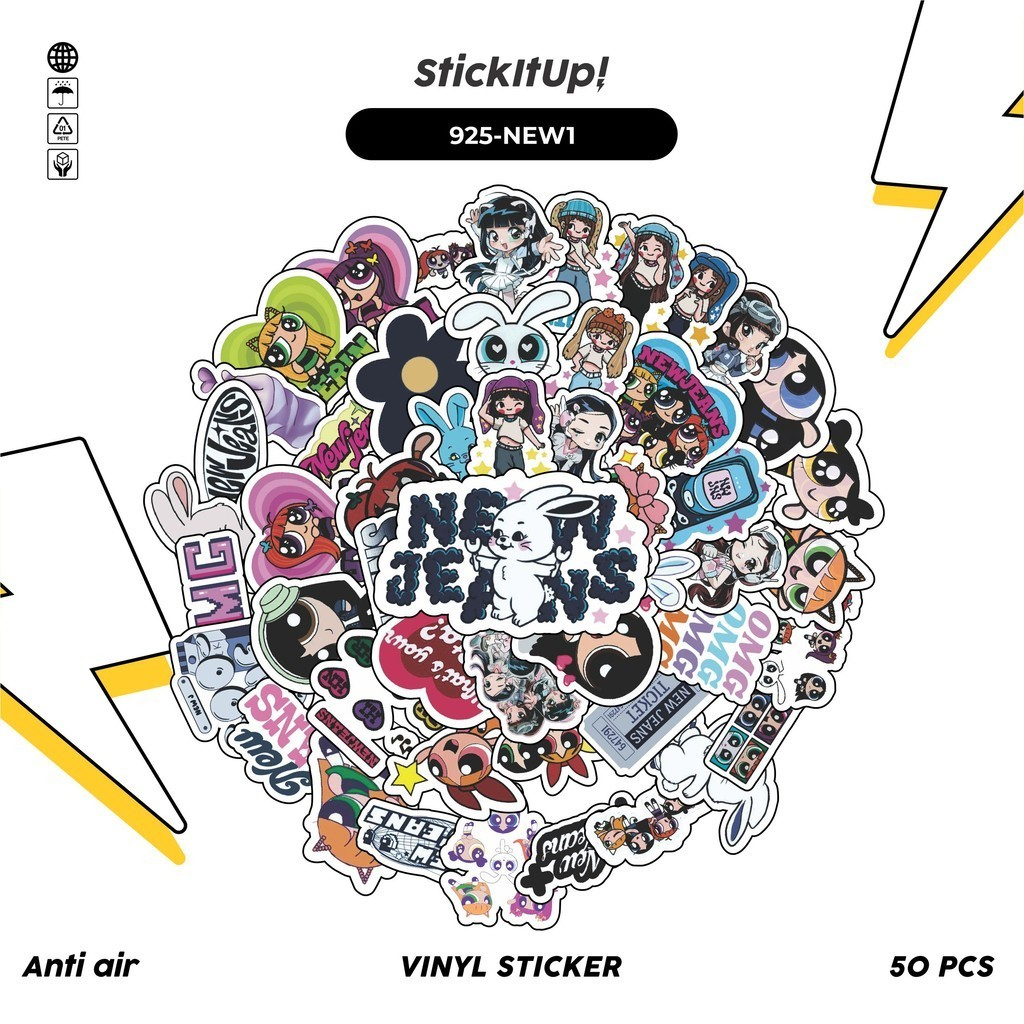 

COD✨ 50 Pcs Stiker Pack NEW JEANS 01 Lucu Aesthetic Vynil Waterproof untuk Freebies Sticker Buku Journal Casing HP Laptop
