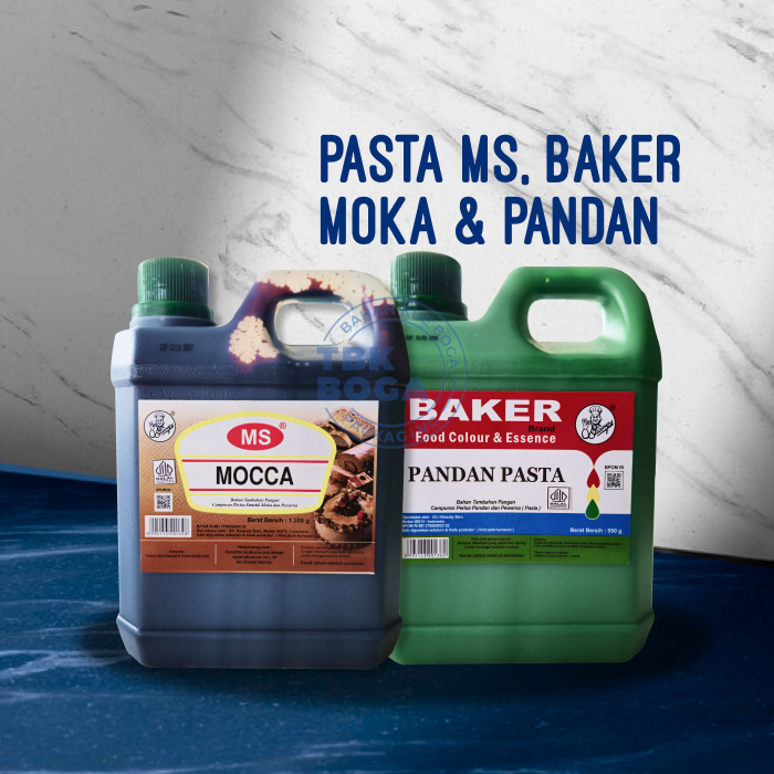 

Pasta MS Baker ( Moka 1200 gr, Pandan 950 gr, Coklat 1200 gr ) Ekstrak Mocca Moca