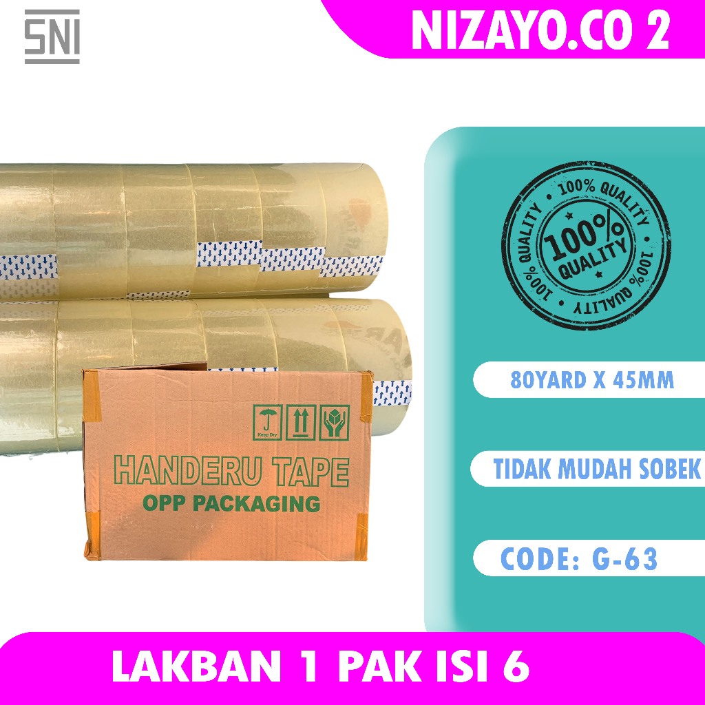 

Paket Lakban Bening isi 6 Lakban Handeru Premium Berkualitas