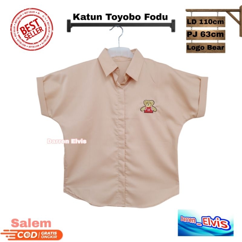 Kemeja Wanita Black Best Seller Motif Kucing Mr777