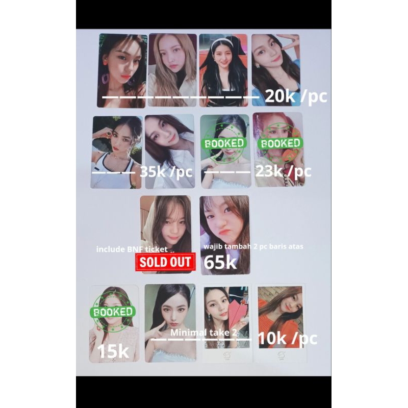 Photocard pc umji manyun labyrinth celebon sinb sowon bop summer vibe synnara dmm