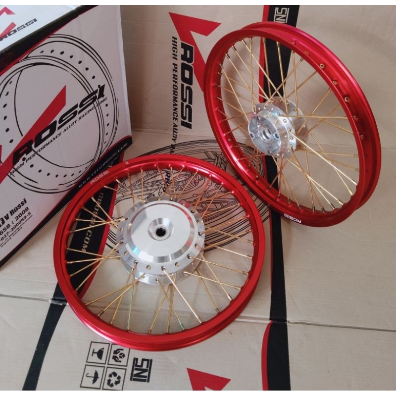 VELG PELAK JARI JARI V ROSSI WM RING 17 BEAT SCOOPY MIO VARIO 125/150 SEPASANG RING 17 V ROSSI MERAH