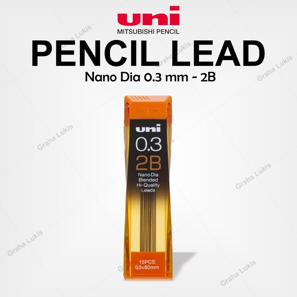 

Uni Nano Dia Pencil Lead 0.3 mm 2B - Isi Pensil Mekanik 2B - 0.3 mm