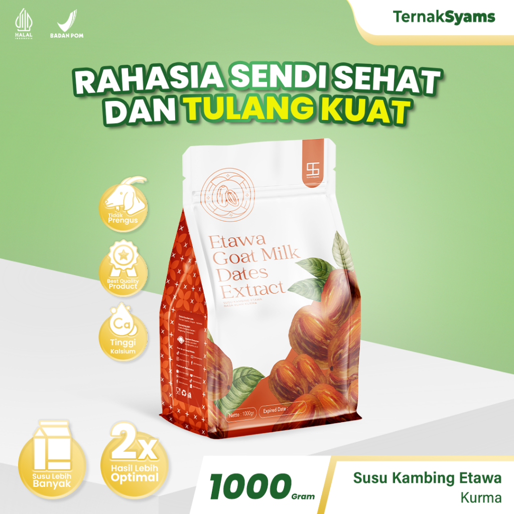 

Ternak Syams Susu Kambing Etawa Bubuk Rasa Varian Kurma 1000 gram 1 KG Ettawa Goat Milk Powder Drink Original Asli terbaik rekomendasi viral untuk pemuliha pengobatan alternatif anak dewasa lansia permasalahan sesak nafas paru kesehatan tulang nyeri sendi