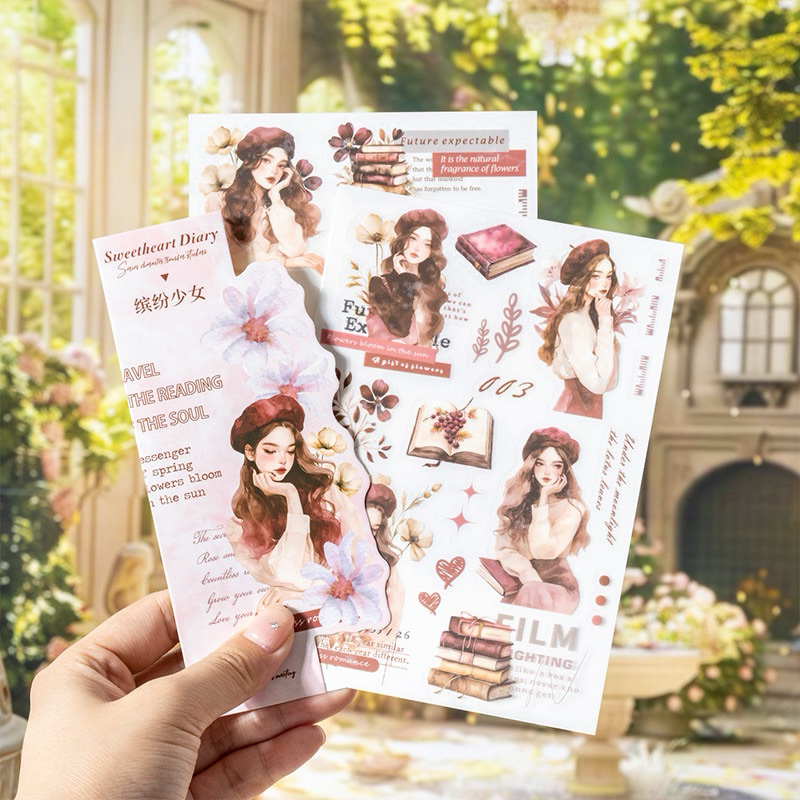 (Kiricart) Girl Mood Paper Tattoo / Transfer Sticker Aesthetic / Journaling / Scrapbooking / DIY / A