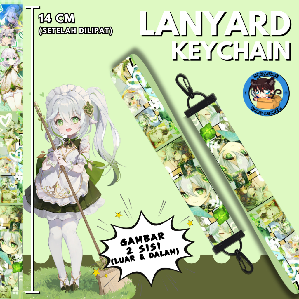 

Lanyard Strap Anime 2 Sisi / Nahida Genshin Impact / Lanyard Custom Suka Suka / Gantungan kunci layard keychain