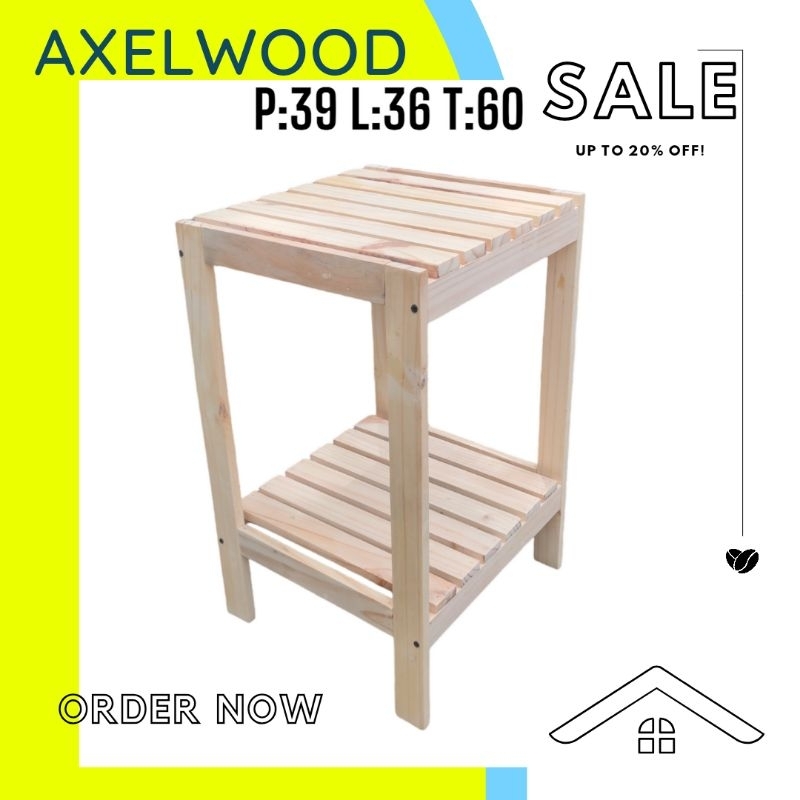 Rak dispenser/rak kompor/rak kayu/rak susun/meja kompor/rak 2 susun/rak kayu