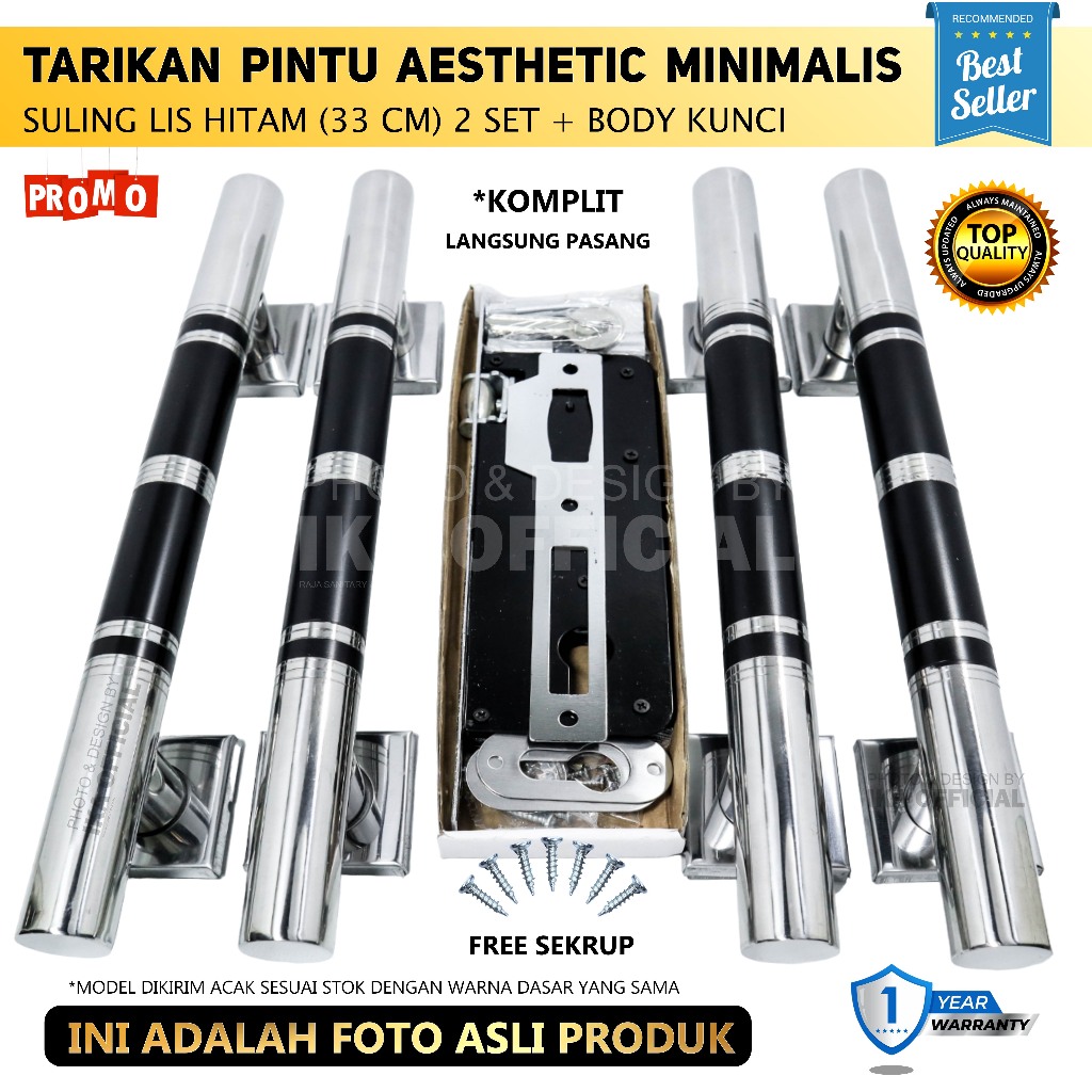 1 set handle pintu rumah stainless tarikan gagang pintu rumah minimalis set body kunci handel hendel