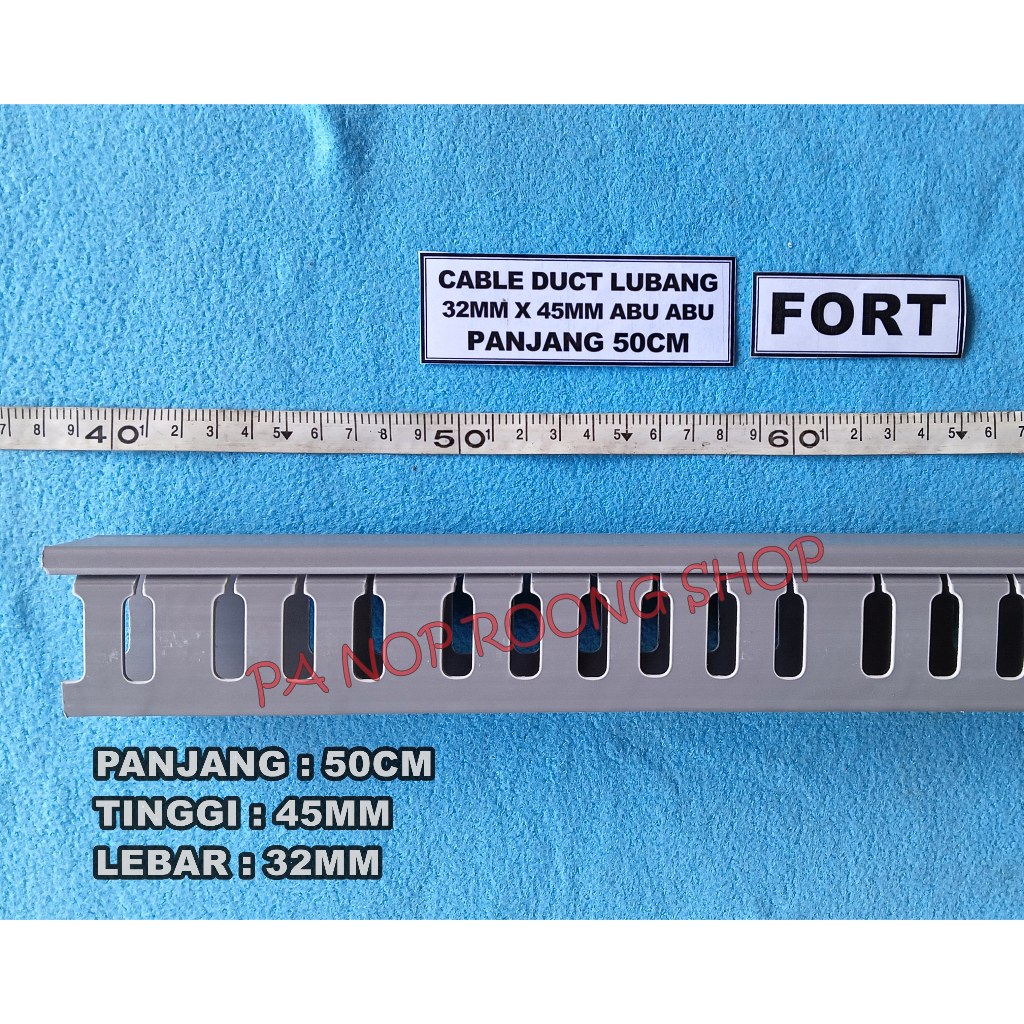 Kabel Duct/CABLE DUCT 32MM X 45MM LUBANG ABU-ABU 50CM