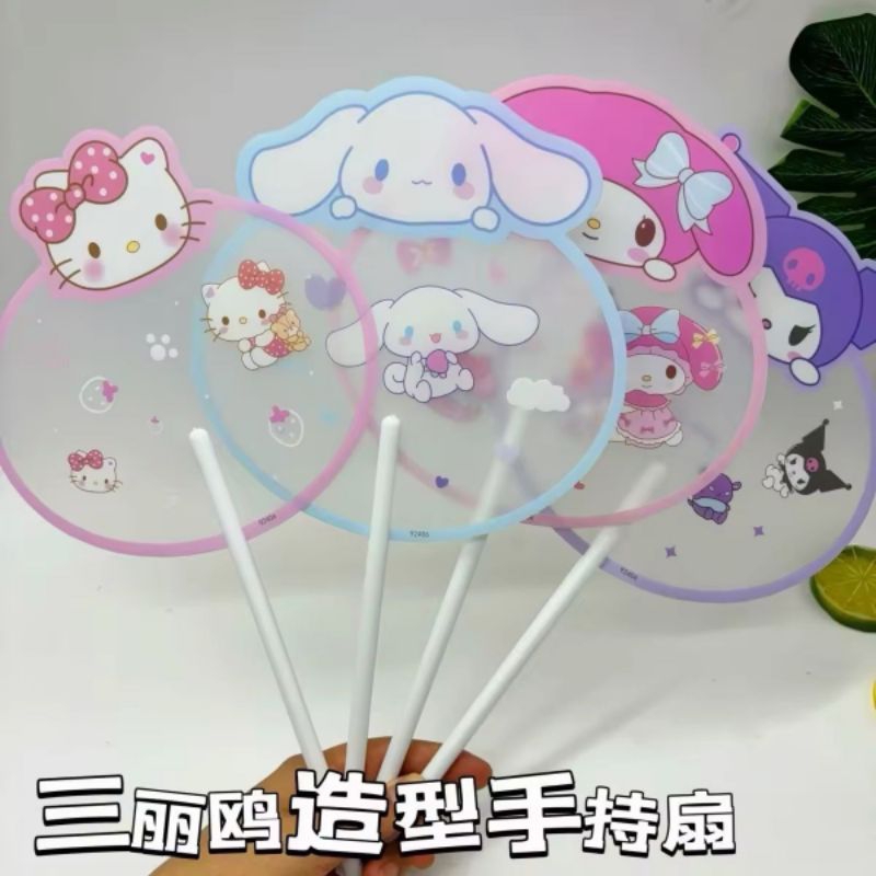 SAKHA- 1 PCS KIPAS TANGAN BESAR TRANSPARAN| KOREAN KIPAS SANRIO | KIPAS TERBARU KUROMI MELODY CINAMO