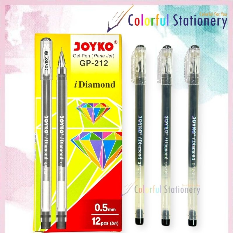 

RK Pulpen / Ballpoint / Pen Gell Joyko i Diamond GP-212 (12 Pcs)
