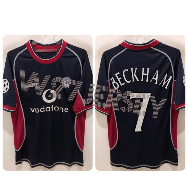 JERSEY RETRO - IVU 3RD 2000/2001 name player Beckham + Patch UCL