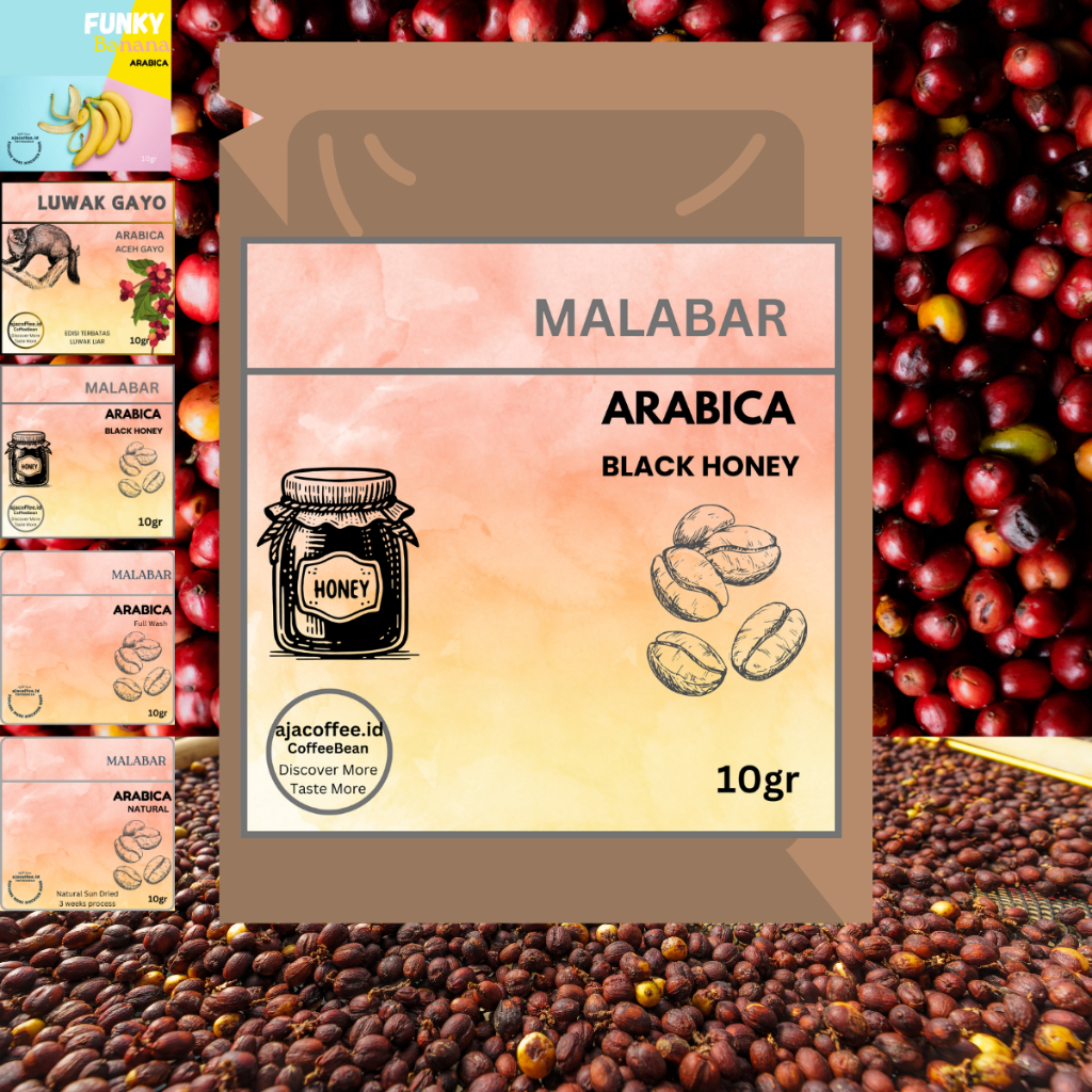 

kopi sachet drip bag Arabika Honey Black Malabar / coffee sachet Honey Black 10gr ajacoffee