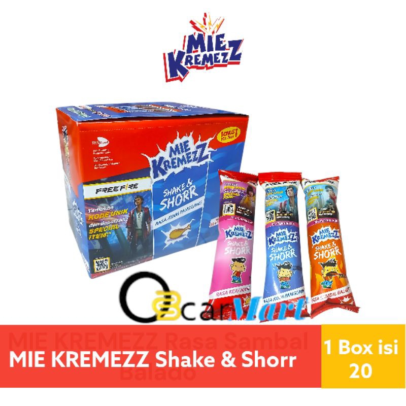 

MIE KREMEZZ SHAKE SHORR 1 Box isi 20 Aneka Rasa