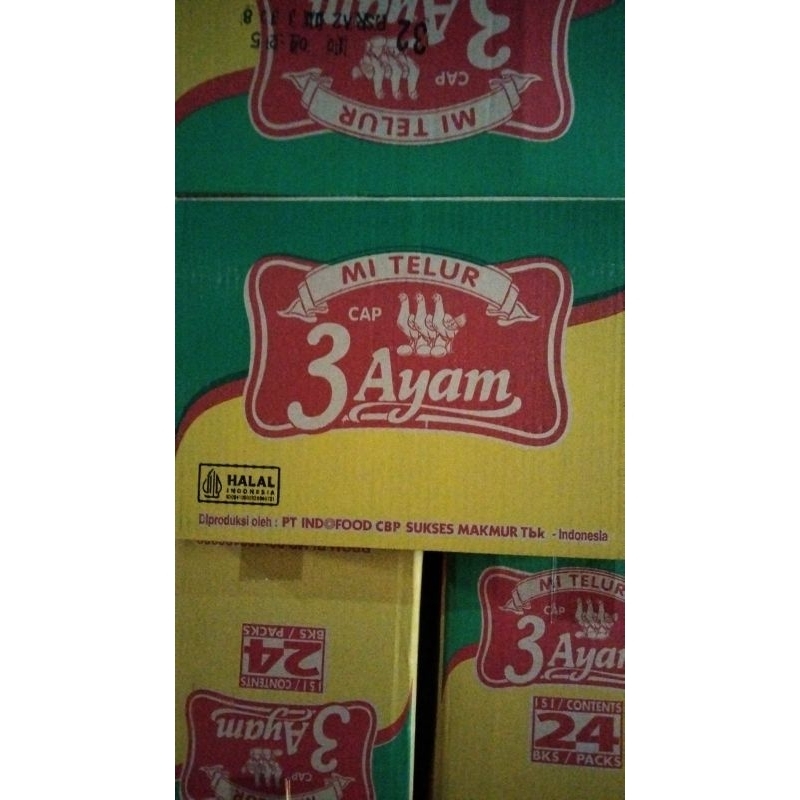 

MIE TELOR CAP 3 AYAM 1 DUS ISI 24pcs 110gr