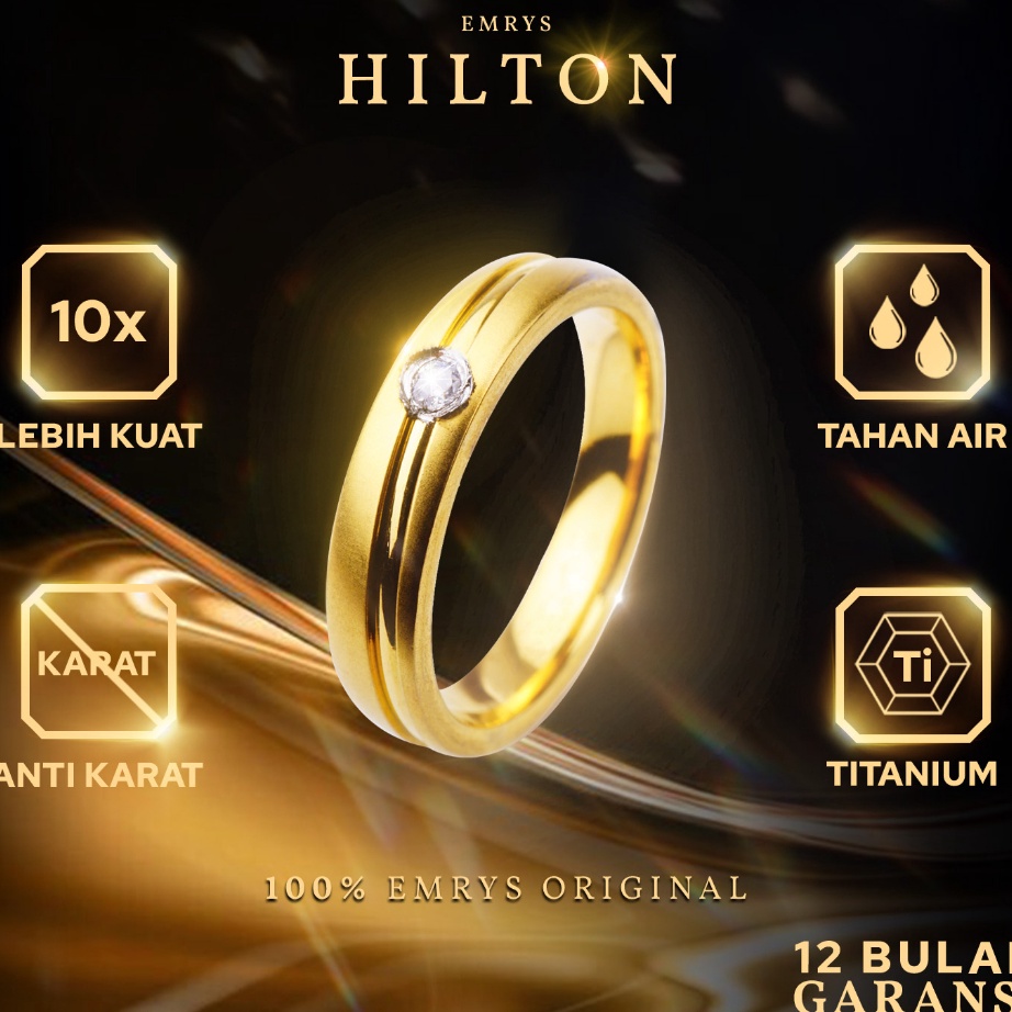 Emrys Ring HILTON Real Anti Karat Cincin
