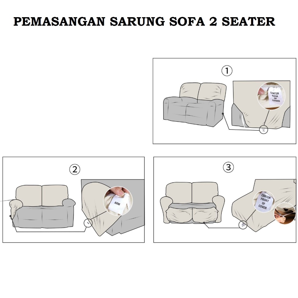SR149 Sarung Sofa Reclining Cover Sofa Reclining Elastis Polos